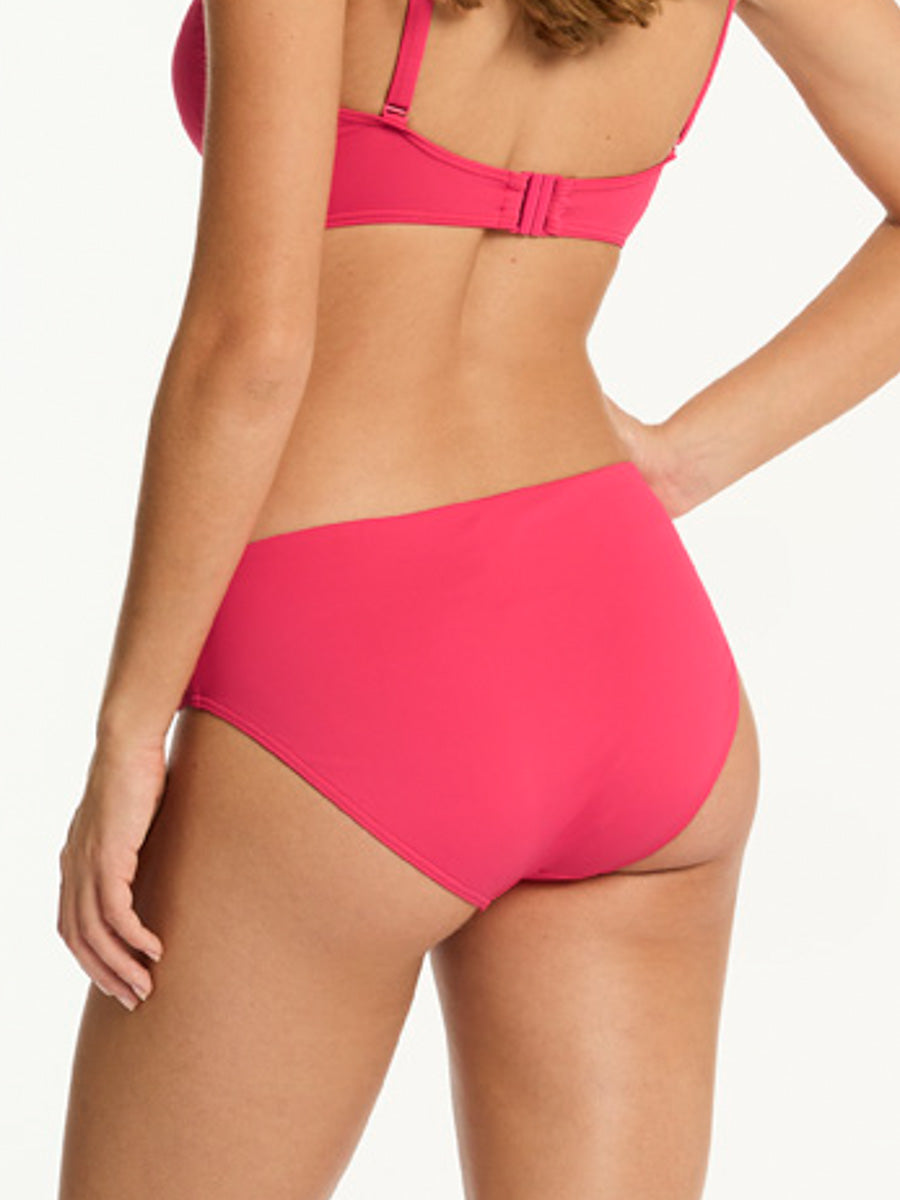 Sea Level Essentials Mid Bikini Bottom in Roseberry