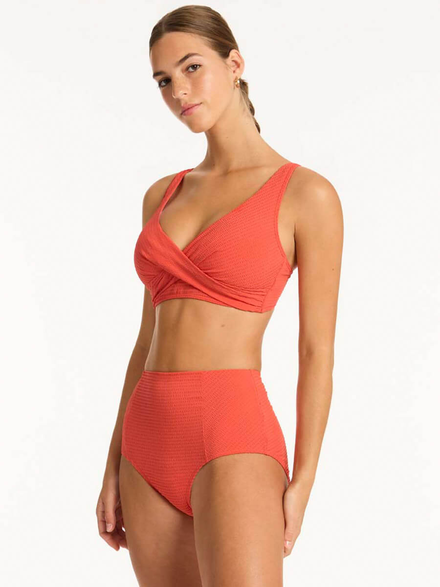 Sea Level Messina Cross Front Multifit Top in Flame