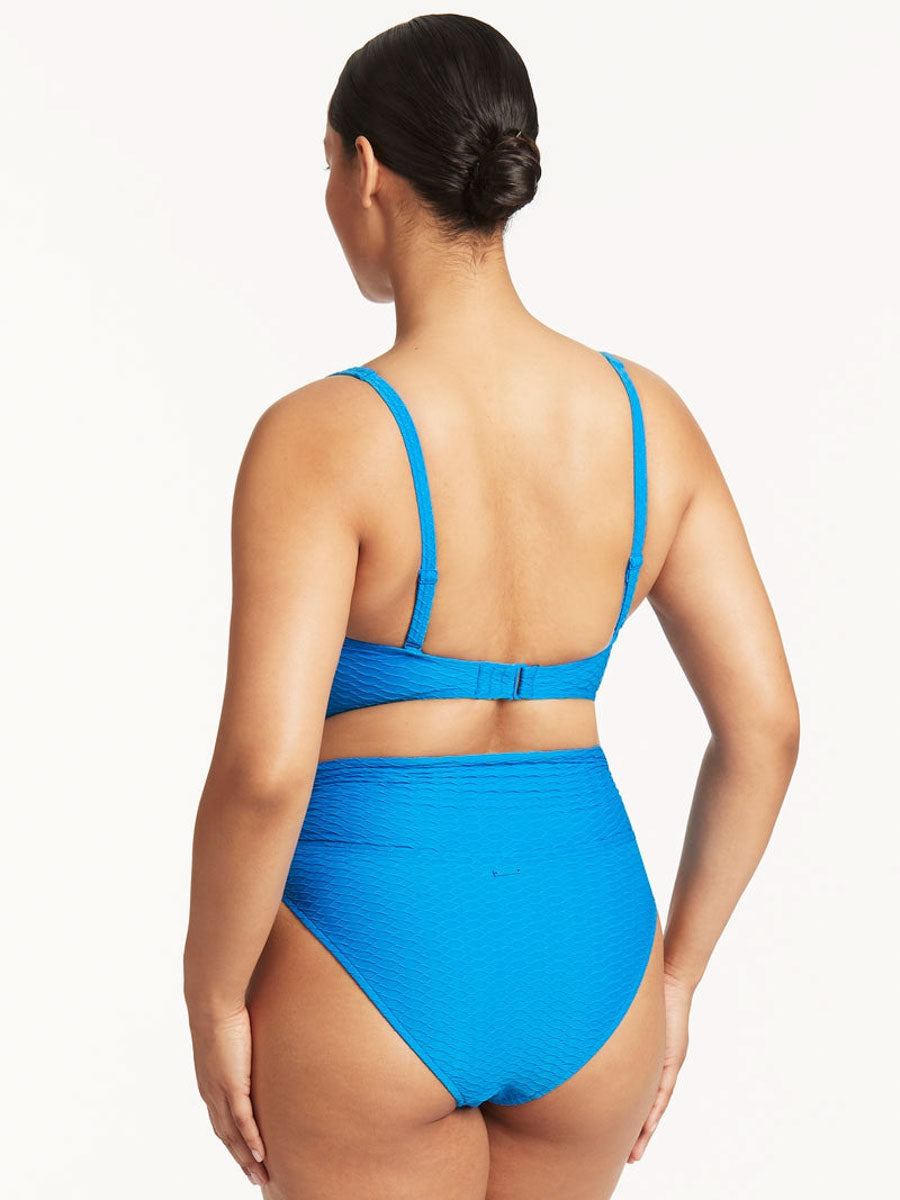 Sea Level Honeycomb Cross Front Multift Top in Capri