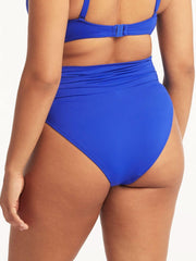 Sea Level Essentials Wrap High Waist in Cobalt, view 2, click to see full size