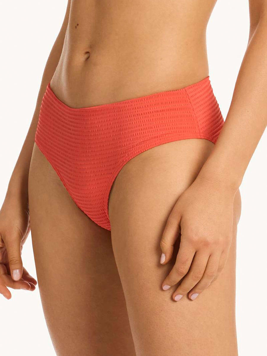 Sea Level Messina Mid Bikini Bottom in Flame