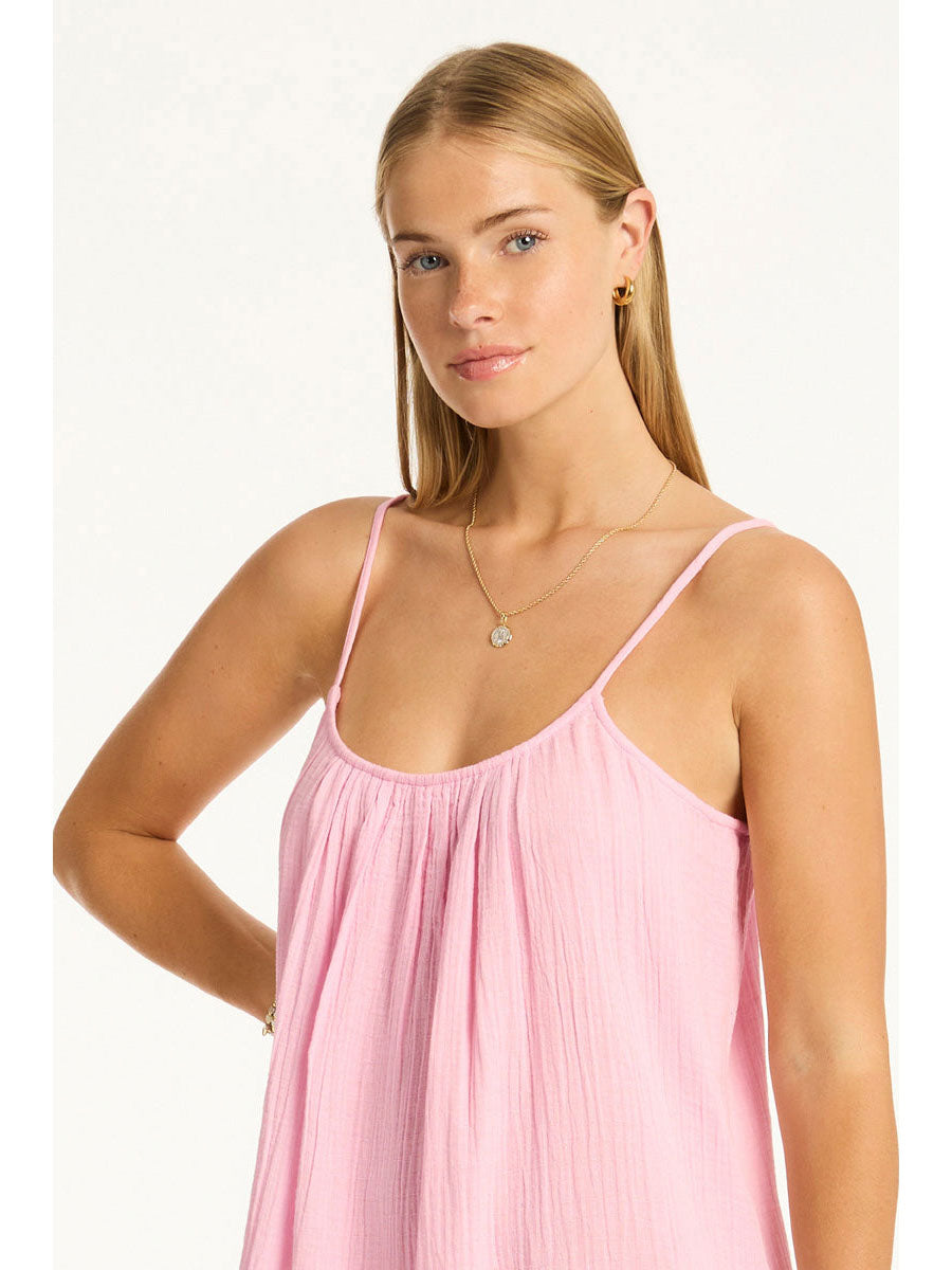 Sea Level Sunset Sundress in Pink