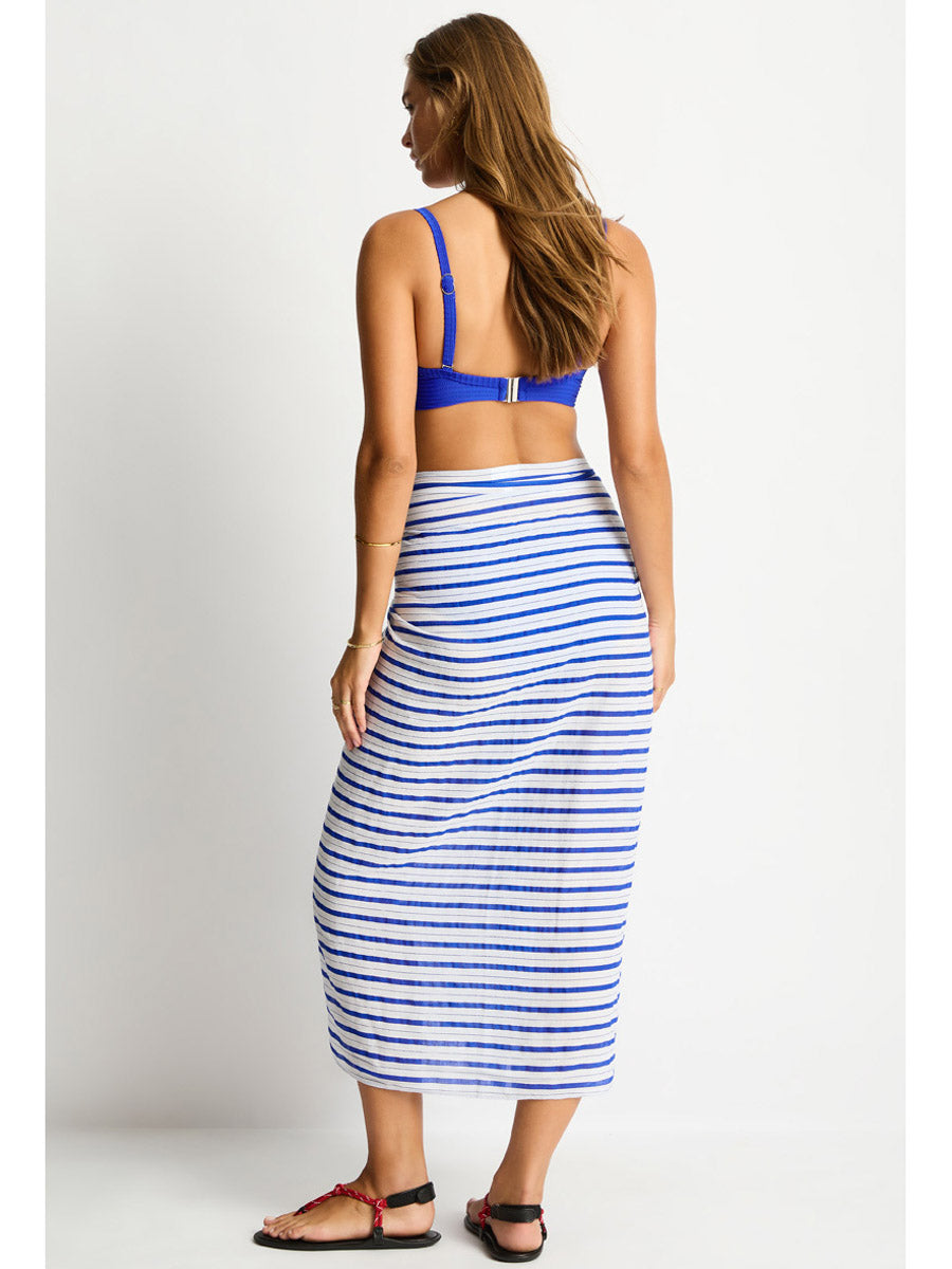 Vacay Long Sarong in Vacay Blue