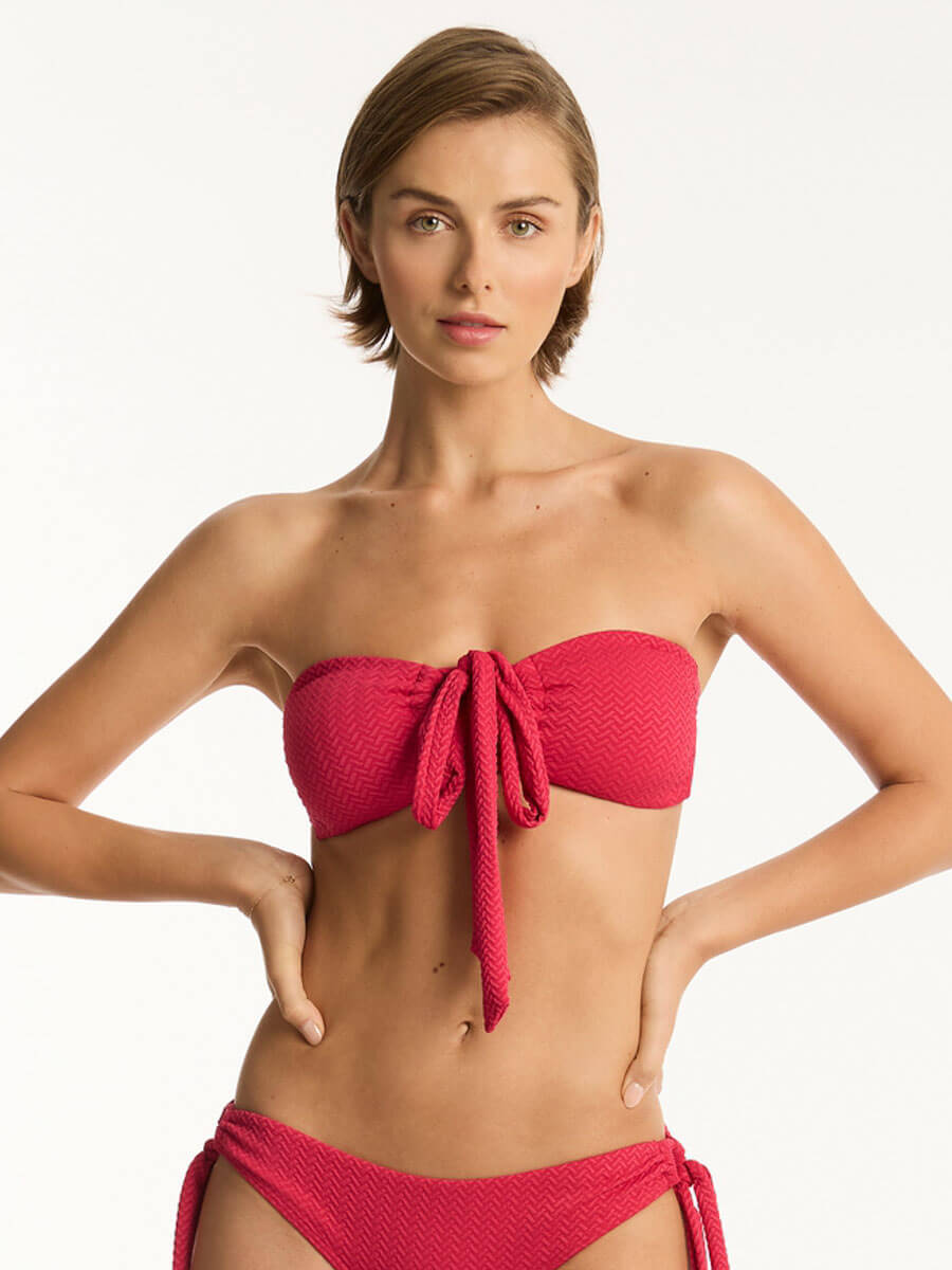 Sea Level Nouveau Halter Bandeau in Raspberry