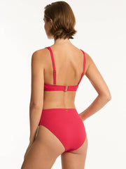 Sea Level Nouveau Longline Underwire Bra in Raspberry, view 2, click to see full size