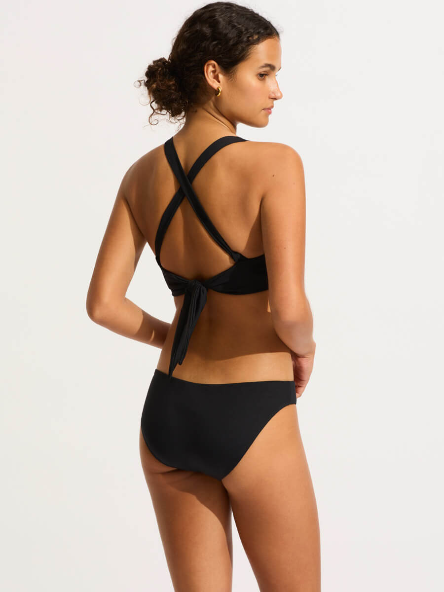 Seafolly SF Collective DD Wrap Front Halter Bra in Black