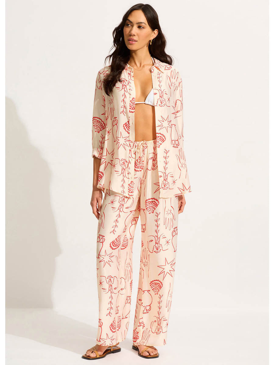 Seafolly Atlantis Relaxed Pant in Ecru