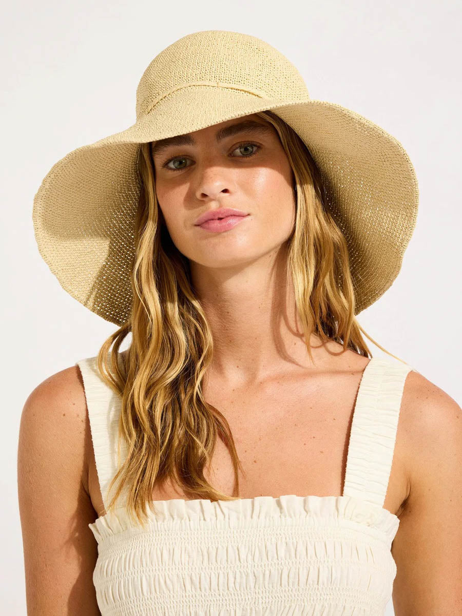 Seafolly Aurora Packable Hat in Natural