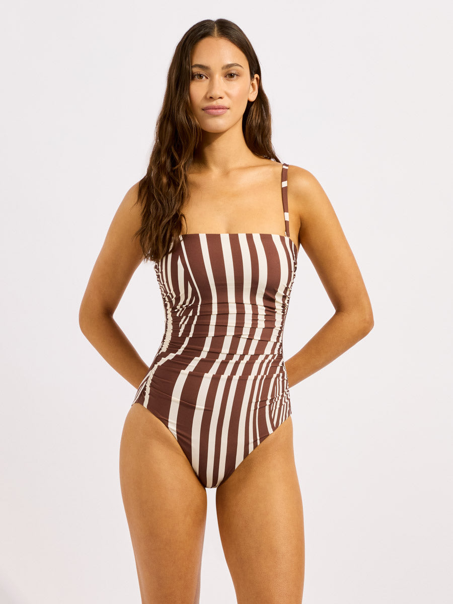 Coastline DD Bandeau One Piece in Cocoa