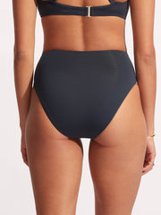 Seafolly Seafolly Collective High Waist Wrap Front Pant in True Navy, view 2, click to see full size