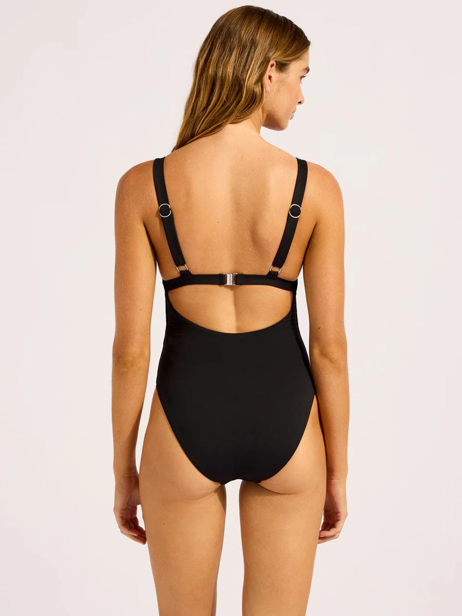 Seafolly SF Collective Square Neck One Piece in Black