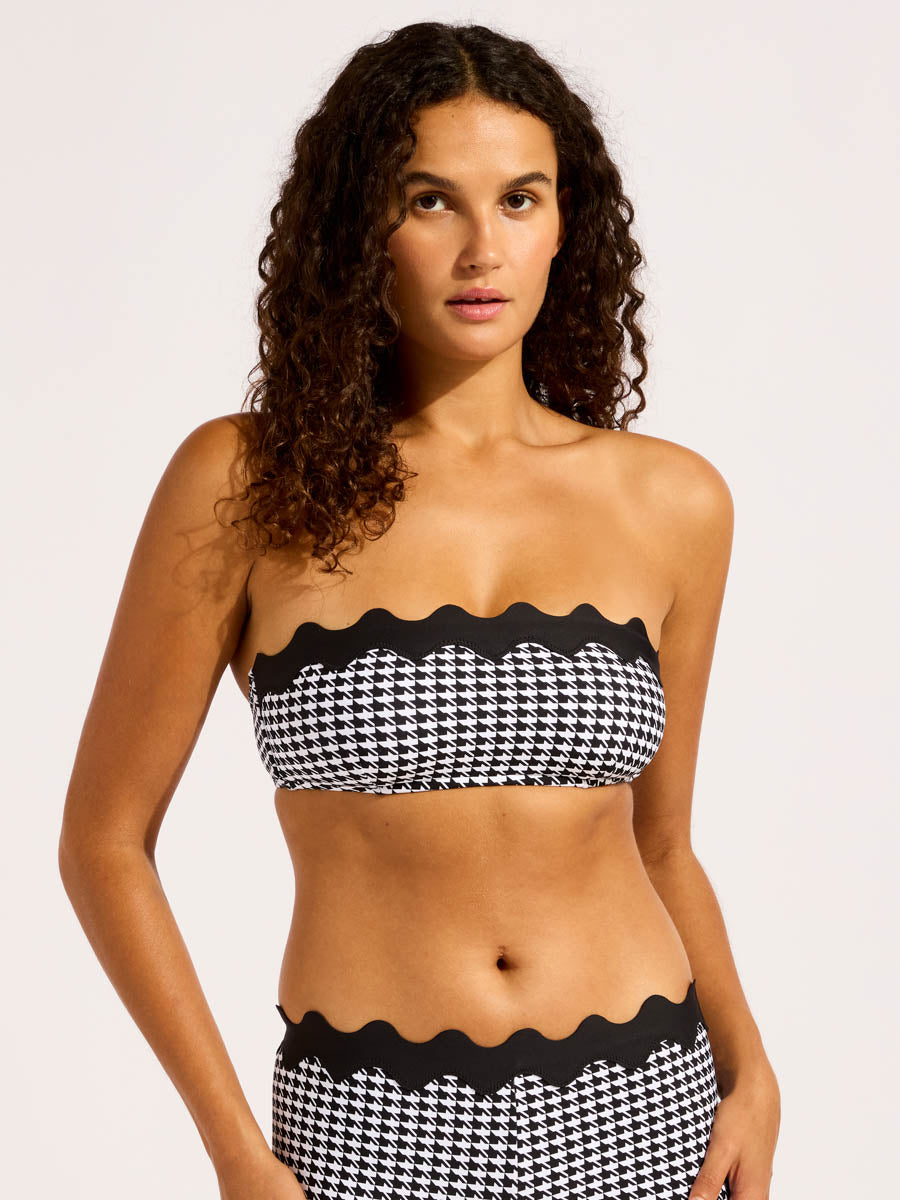Seafolly Ric Rac Bustier Bandeau in Black