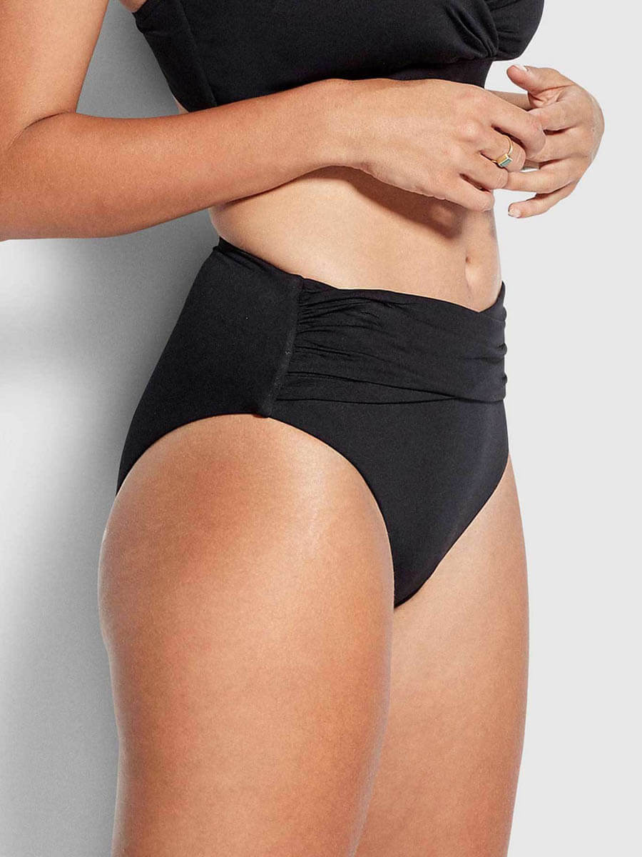 Seafolly SF Collective High Waist Wrap Front Pant in Black