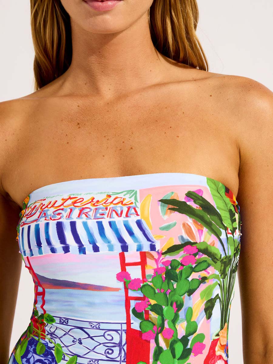 Seafolly La Boca Bandeau One Piece in Sapphire