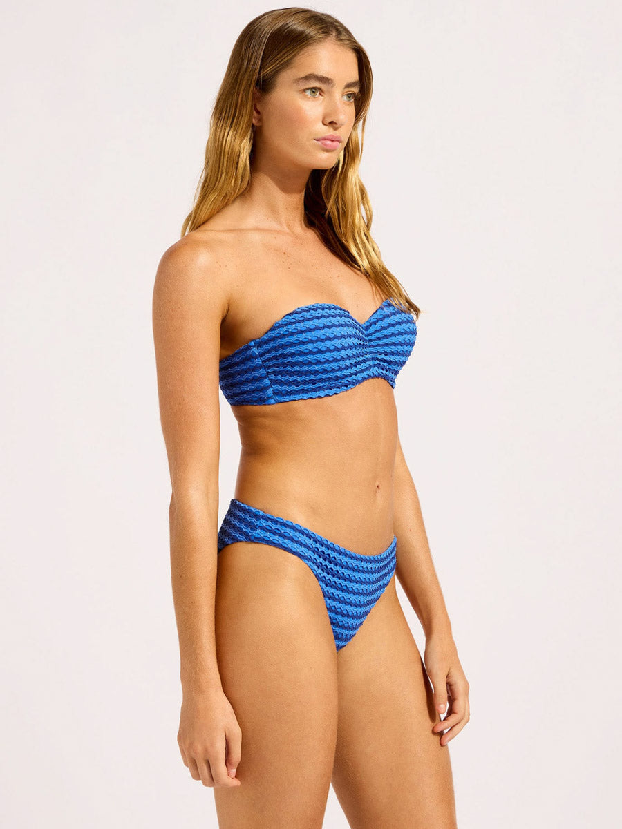 Mesh Effect Bustier Bandeau in Sapphire