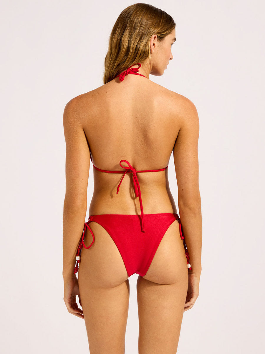 Seafolly Palermo Slide Triangle in Cosmo Red