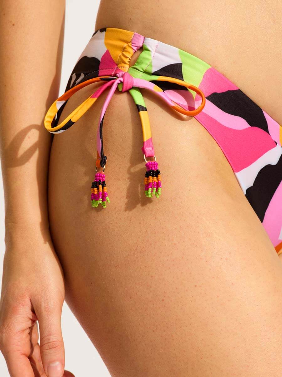 Seafolly Rio Loop Tie Side Bottom In Hot Pink