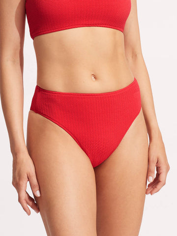 Seafolly Sea Dive High Rise Bottom In Chilli Red