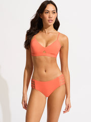 Seafolly Seafolly Collective Multi Strap Hipster Bottom in Melon, view 3, click to see full size