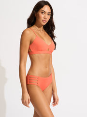 Seafolly Seafolly Collective Multi Strap Hipster Bottom in Melon, view 4, click to see full size