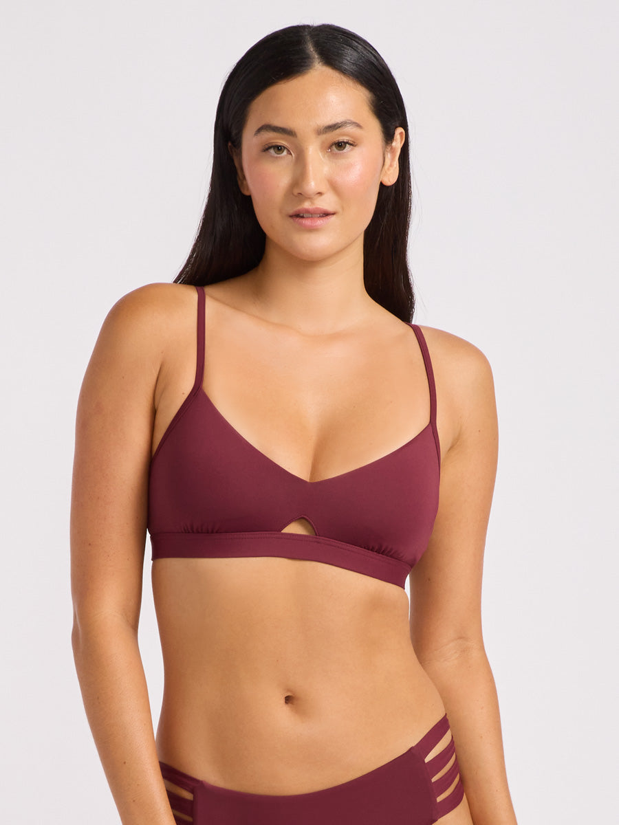 Seafolly Collective Hybrid Bralette in Dark Burgundy