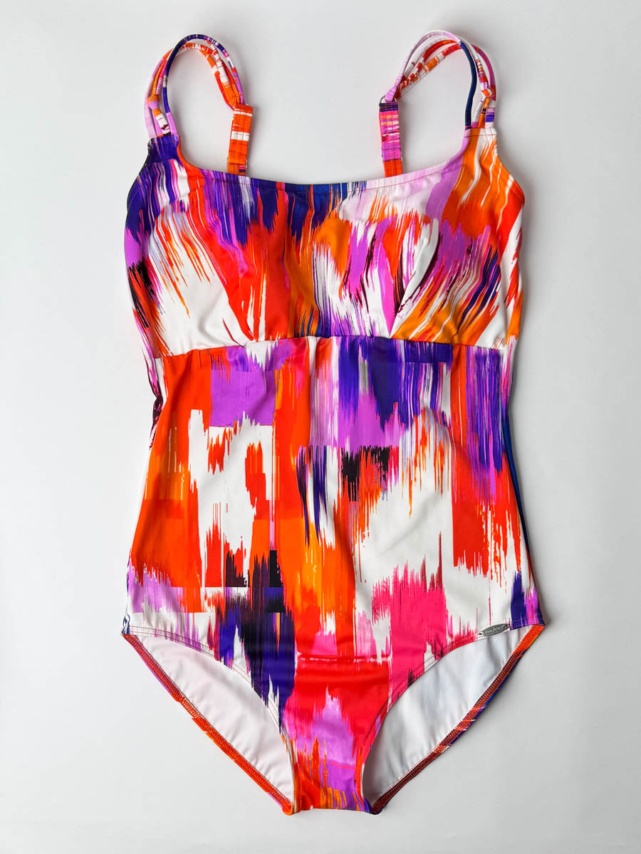 Sunflair One Piece D Cup Square Neck In Orange Multicolor