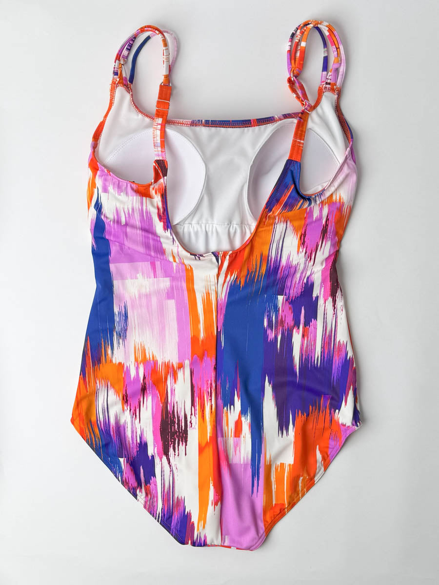 Sunflair One Piece D Cup Square Neck In Orange Multicolor