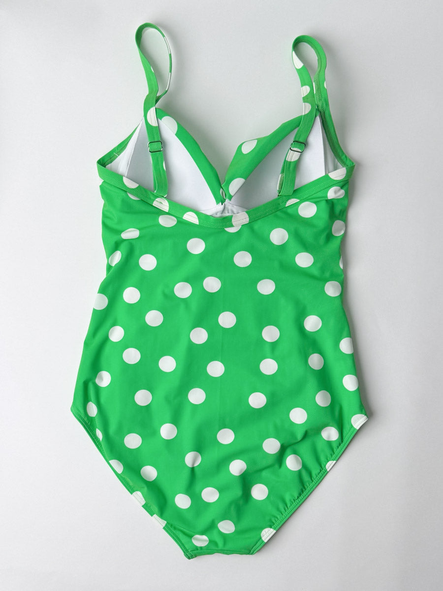 Sunflair One Piece Thin Strap In Green Dot