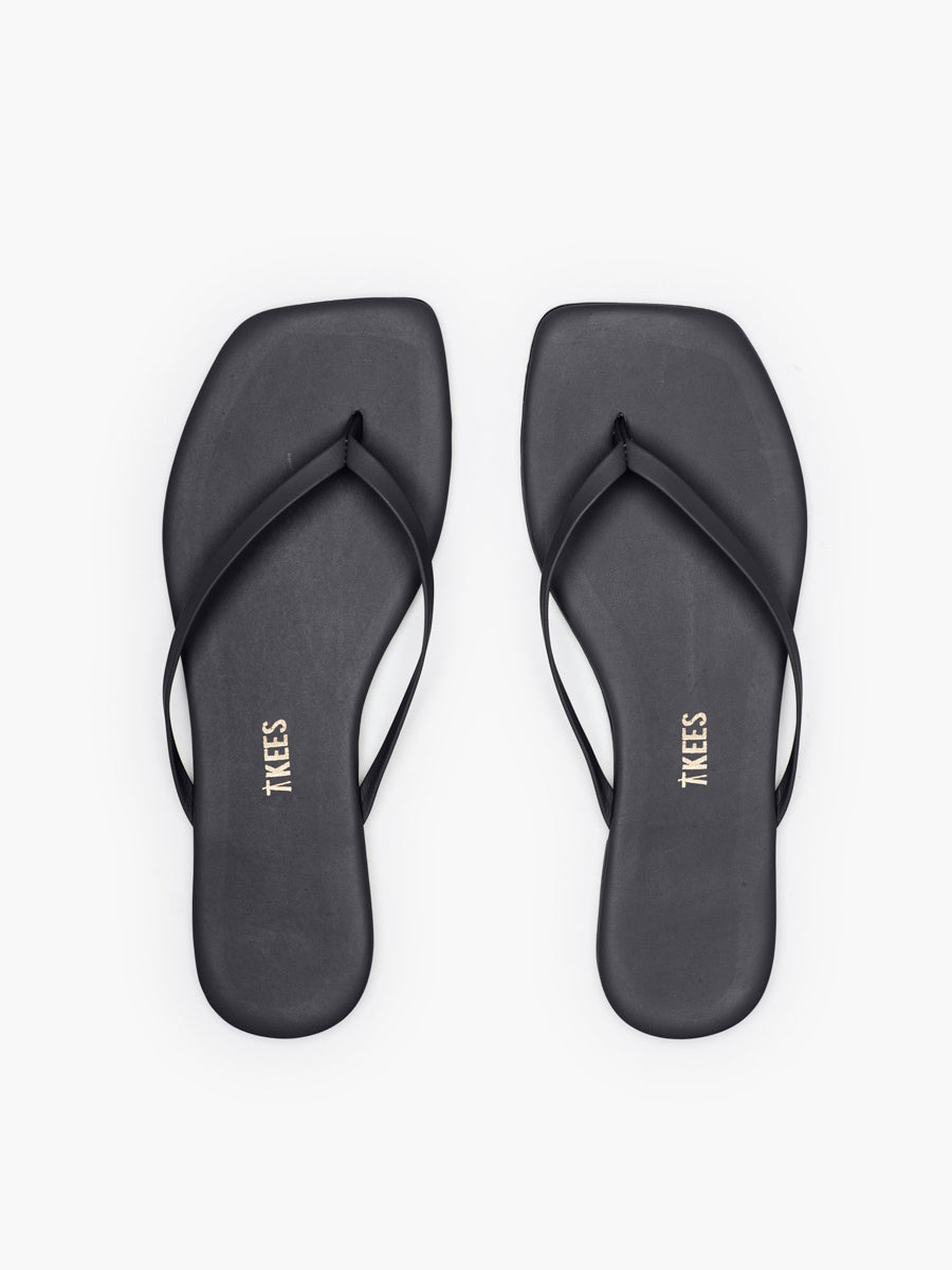 TKEES Square Toe Lily Sandals In Black