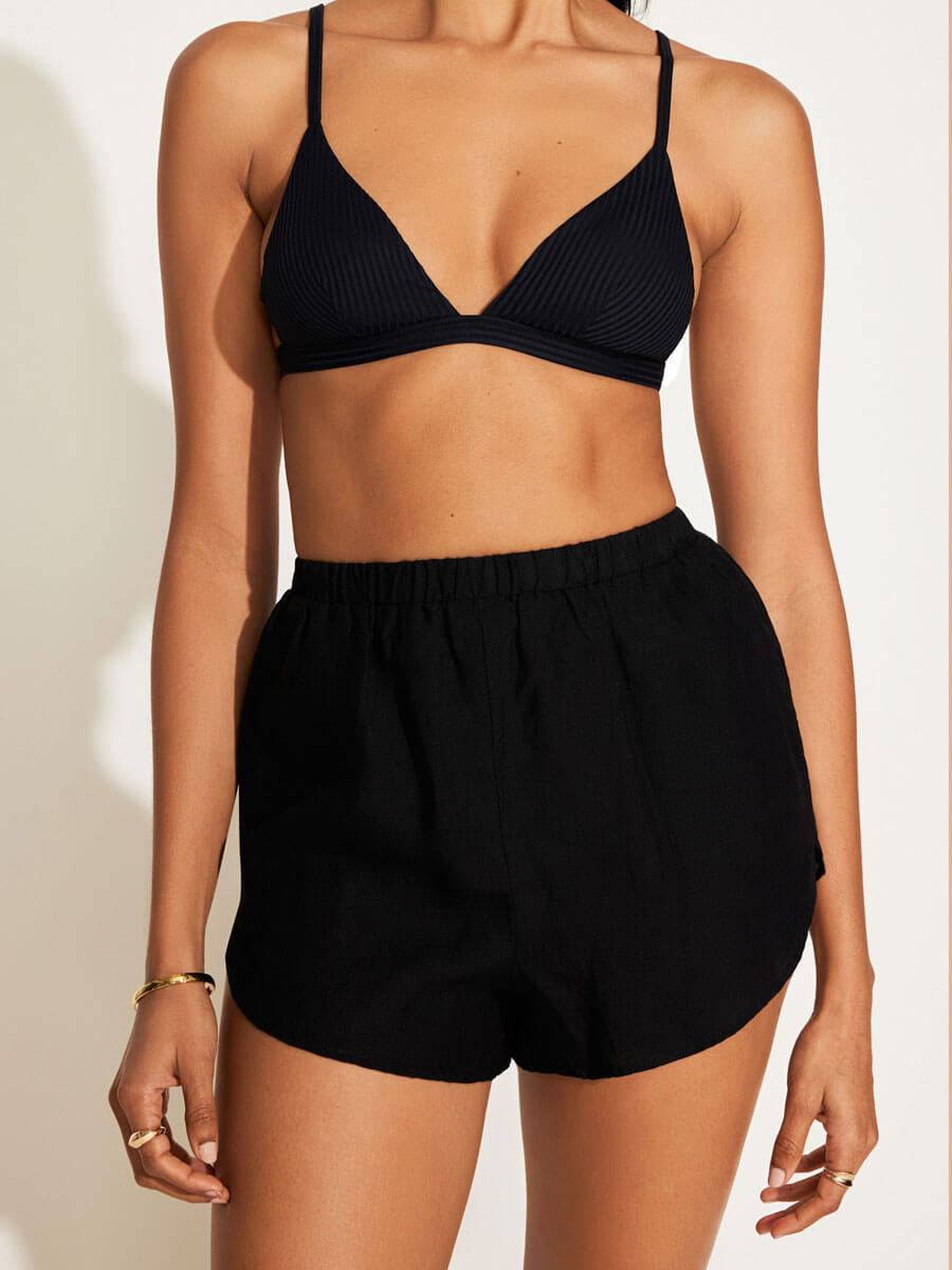 Vitamin A Tallows Short in Black EcoLinen