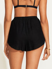 Tallows Short in Black EcoLinen, view 3, click to see full size