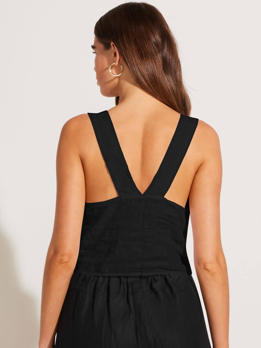 Vitamin A Tallows Crop Top in Black EcoLinen