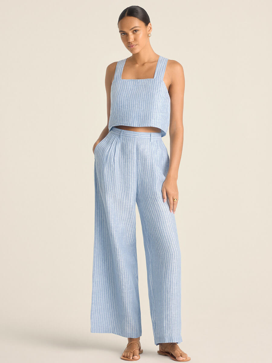 Vitamin A The Getaway Pant in Summer Stripe Linen