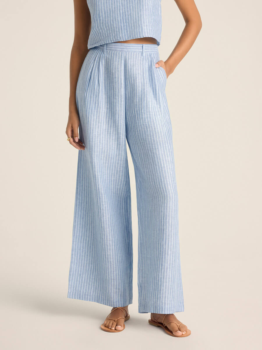 Vitamin A The Getaway Pant in Summer Stripe Linen