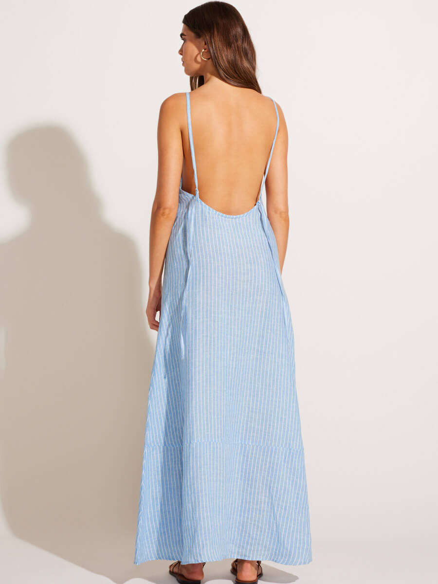Vitamin A Mari Maxi Dress in Summer Stripe Linen