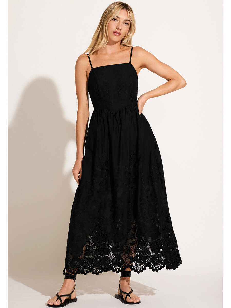 Vitamin A Flora Dress in Black