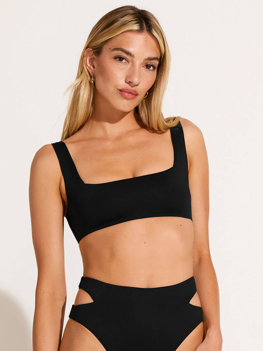 Vitamin A Mika Bralette Top in Eco Black