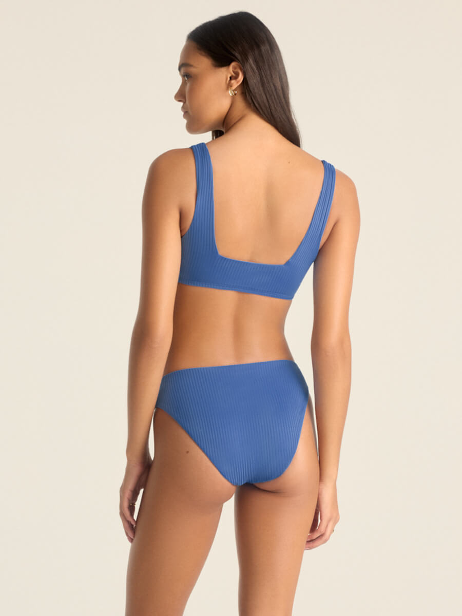 Vitamin A Mika Bralette Top in Chambray EcoRib