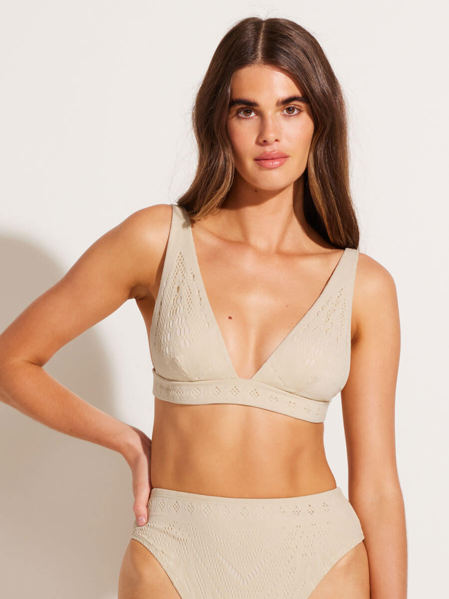 Vitamin A Lyra Bralette in Calico Crochet