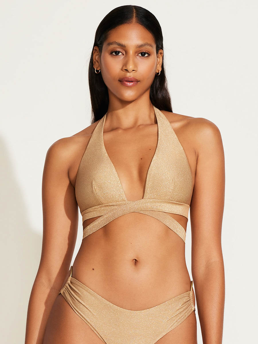 Vitamin A Sirena Wrap in Golden Glow Metallic