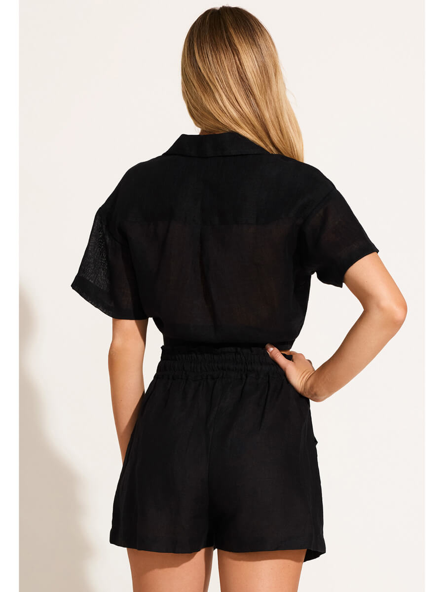 Vitamin A Avery Short in Black EcoLinen
