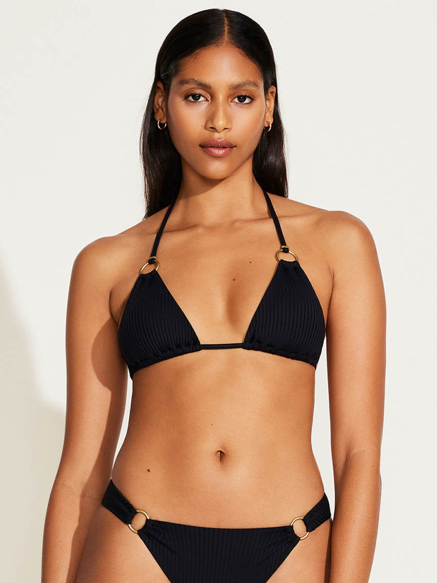 Vitamin A Cosmo Top in Black EcoRib