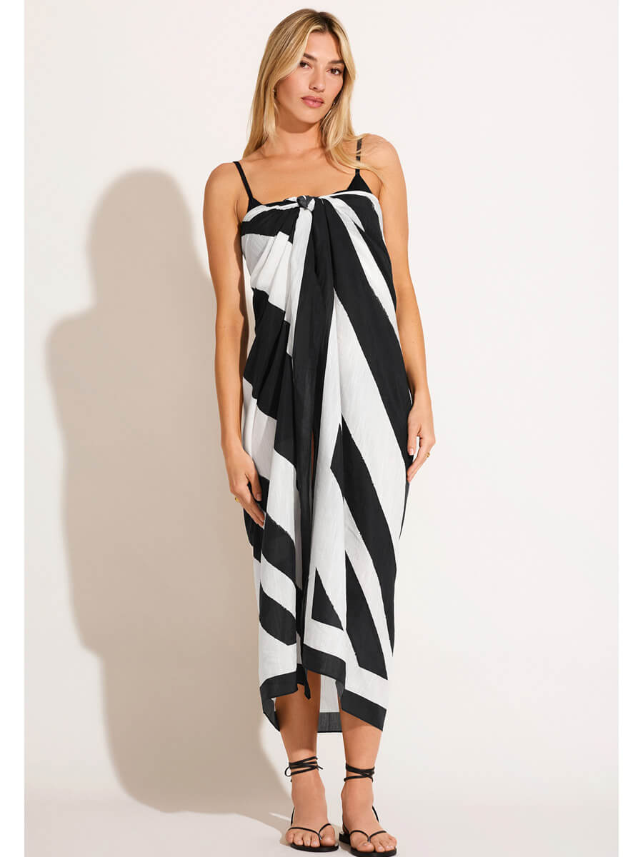 Vitamin A Samara Sarong in Sandbar Stripe