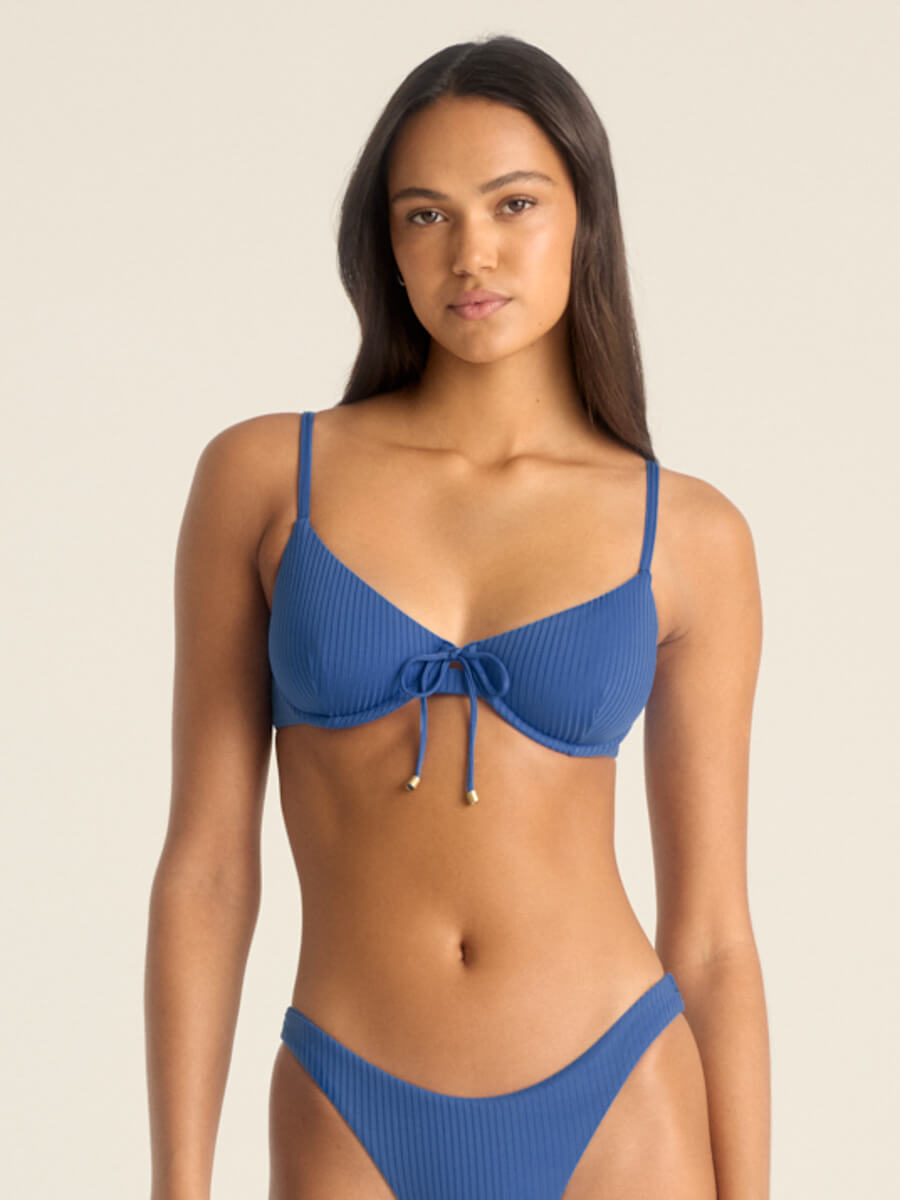 Vitamin A Ada Underwire Top in Chambray EcoRib
