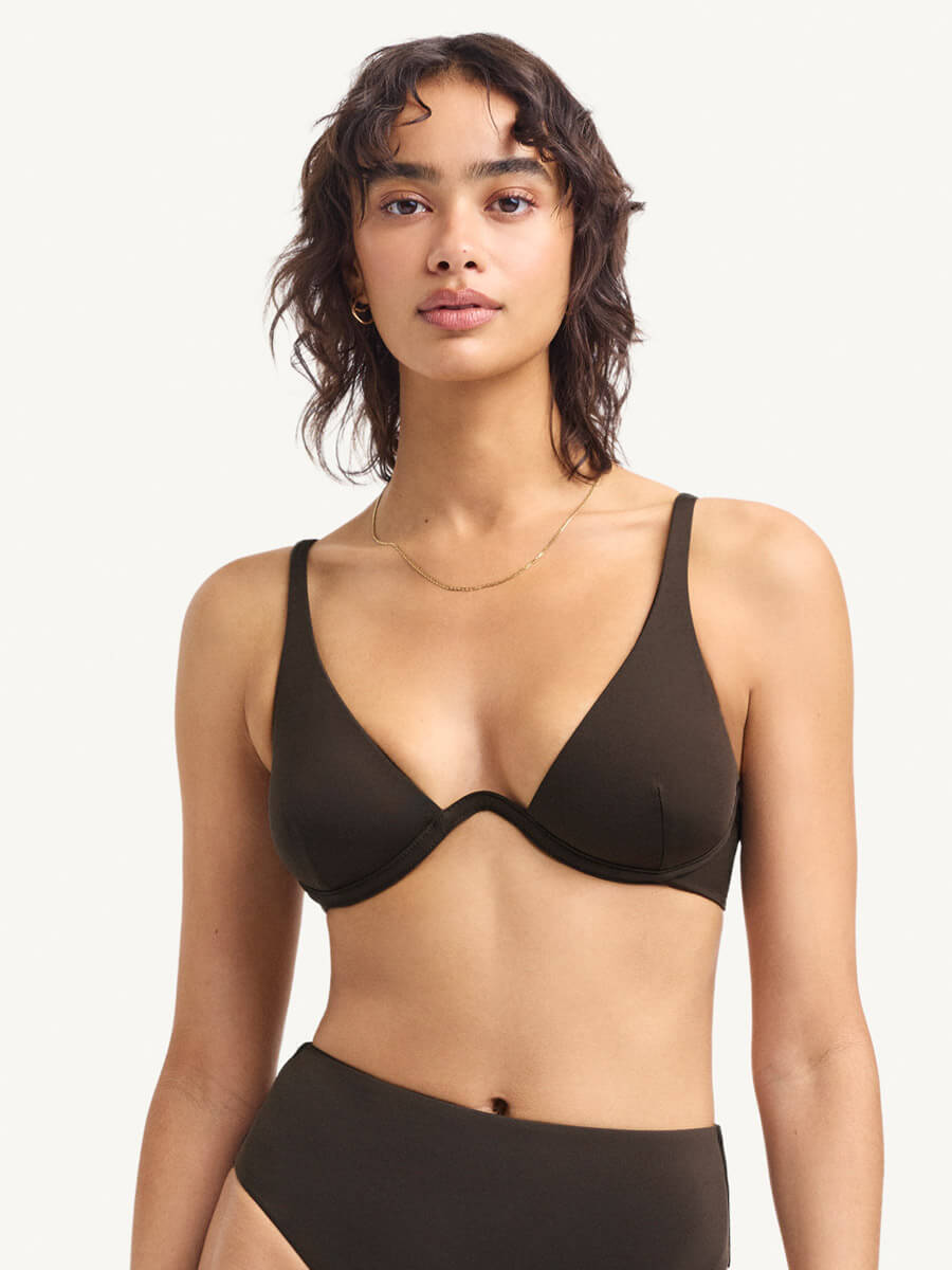 Vitamin A Maisie Underwire Top in Deep Earth