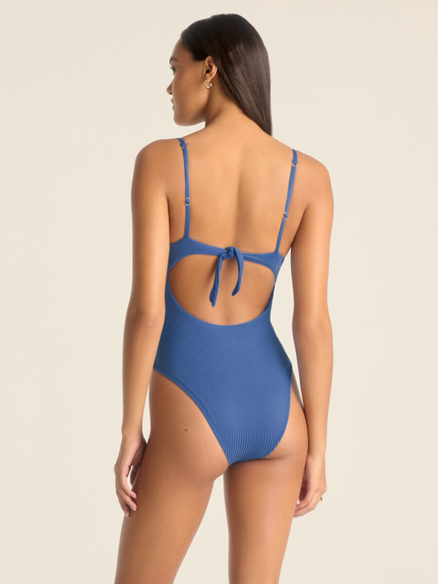 Vitamin A Ada Underwire One Piece in Chambray EcoRib