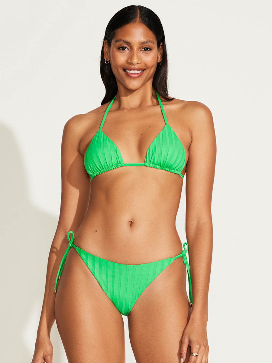 Vitamin A Elle Tie Side Bottom in Spearmint SuperRib