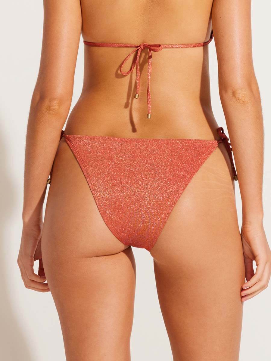 Vitamin A Elle Tie Side Bottom in Terracotta Metallic