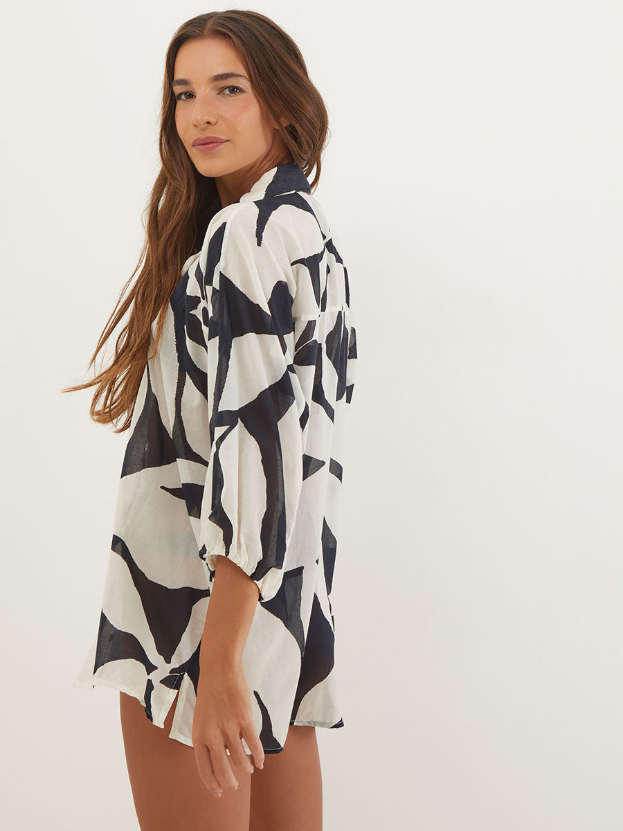 ViX Bossa Moana Short Coverup In Black/White