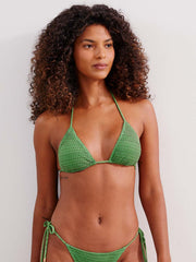 ViX Mesh Triangle Top In Acid Green, view 1, click to see full size
